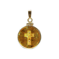 Thumbnail for Nano Bible Cross 925 Solid Silver 24K Gold Plated Pendant