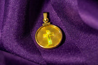 Thumbnail for Nano Bible Cross 925 Solid Silver 24K Gold Plated Pendant