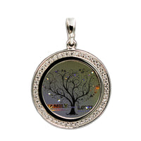 Thumbnail for 'I love you' Family Tree Pendant embedded crystal