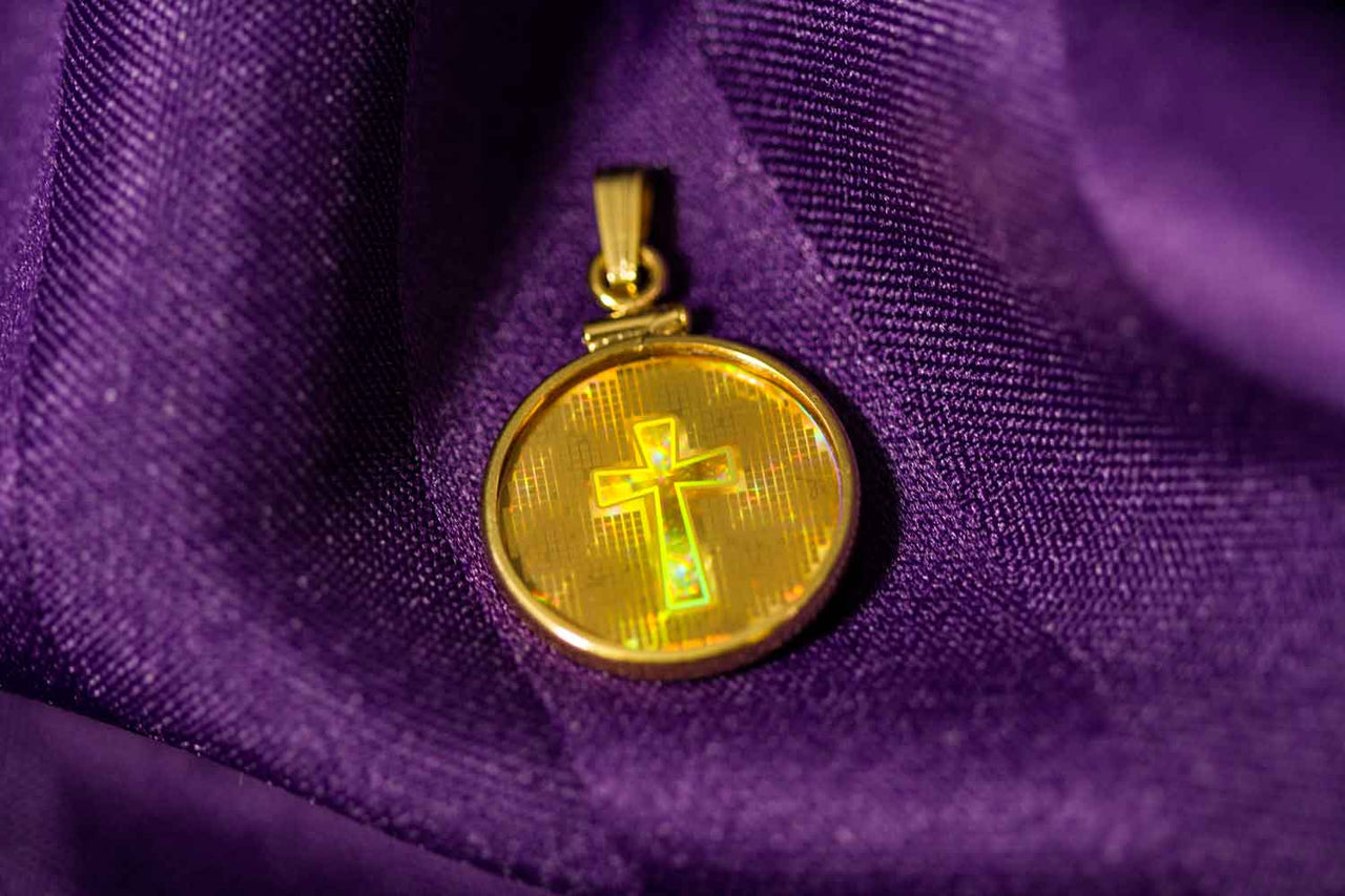 Nano Bible Cross 925 Solid Silver 24K Gold Plated Pendant