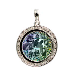 Personalized Sterling Siver Pendant with Embedded Crystals