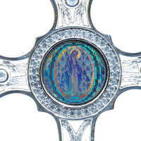 Thumbnail for Miraculous Medal Sterling Feligree Cross with Nano New Testament